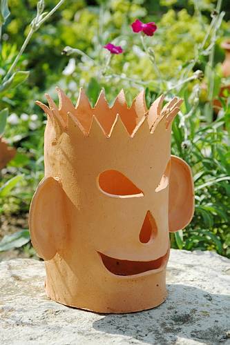 gro�es Windlicht nicht glasiert