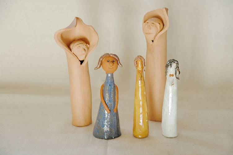 Keramikfiguren glasiert und unglasiert