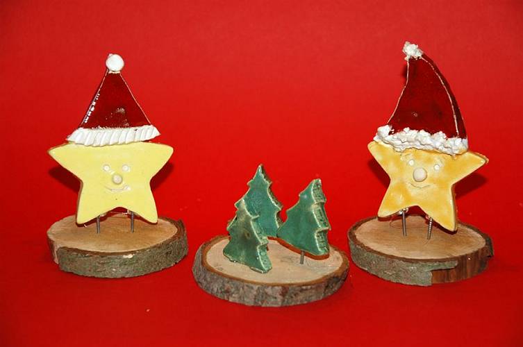 Wichtel und Tannenb�ume f�r Tischschmuck